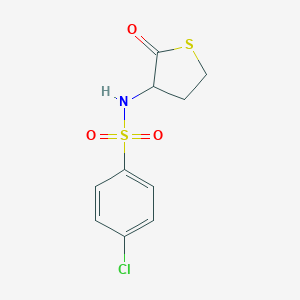 molecular formula C10H10ClNO3S2 B427770 4-chloro-N-(2-oxothiolan-3-yl)benzenesulfonamide 