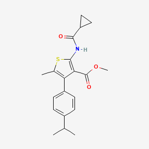 molecular formula C20H23NO3S B4277740 METHYL 2-CYCLOPROPANEAMIDO-5-METHYL-4-[4-(PROPAN-2-YL)PHENYL]THIOPHENE-3-CARBOXYLATE 