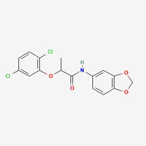 molecular formula C16H13Cl2NO4 B4277865 N-(1,3-benzodioxol-5-yl)-2-(2,5-dichlorophenoxy)propanamide 