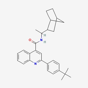 molecular formula C29H34N2O B4277977 N-[1-(bicyclo[2.2.1]hept-2-yl)ethyl]-2-(4-tert-butylphenyl)quinoline-4-carboxamide 