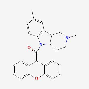 molecular formula C27H26N2O2 B4278060 (2,8-dimethyl-1,2,3,4,4a,9b-hexahydro-5H-pyrido[4,3-b]indol-5-yl)(9H-xanthen-9-yl)methanone 