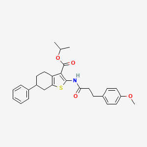 molecular formula C28H31NO4S B4278073 Propan-2-yl 2-{[3-(4-methoxyphenyl)propanoyl]amino}-6-phenyl-4,5,6,7-tetrahydro-1-benzothiophene-3-carboxylate 