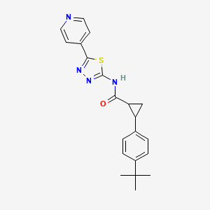 molecular formula C21H22N4OS B4278091 2-[4-(2-METHYL-2-PROPANYL)PHENYL]-N-[5-(4-PYRIDINYL)-1,3,4-THIADIAZOL-2-YL]CYCLOPROPANECARBOXAMIDE 