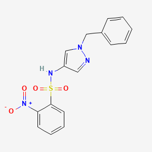 molecular formula C16H14N4O4S B4278163 N-(1-BENZYL-1H-PYRAZOL-4-YL)-2-NITROBENZENE-1-SULFONAMIDE 