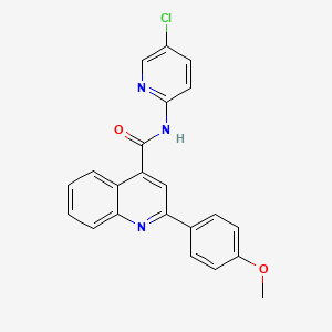 molecular formula C22H16ClN3O2 B4278259 N-(5-chloropyridin-2-yl)-2-(4-methoxyphenyl)quinoline-4-carboxamide 