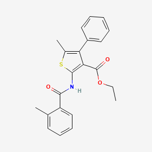 molecular formula C22H21NO3S B4278403 ETHYL 5-METHYL-2-(2-METHYLBENZAMIDO)-4-PHENYLTHIOPHENE-3-CARBOXYLATE 