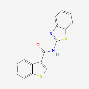 molecular formula C16H10N2OS2 B4278416 N-(13-BENZOTHIAZOL-2-YL)-1-BENZOTHIOPHENE-3-CARBOXAMIDE 