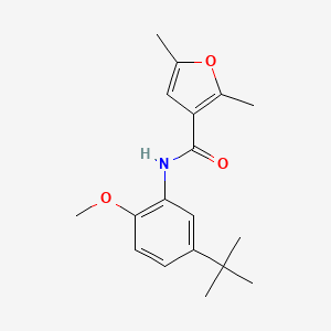 molecular formula C18H23NO3 B4278459 N-[2-METHOXY-5-(2-METHYL-2-PROPANYL)PHENYL]-2,5-DIMETHYL-3-FURAMIDE 