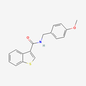 molecular formula C17H15NO2S B4278463 N-[(4-methoxyphenyl)methyl]-1-benzothiophene-3-carboxamide 
