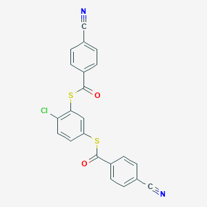 molecular formula C22H11ClN2O2S2 B427859 S-{2-chloro-5-[(4-cyanobenzoyl)sulfanyl]phenyl} 4-cyanobenzenecarbothioate 