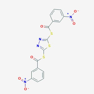 molecular formula C16H8N4O6S3 B427863 S-[5-({3-nitrobenzoyl}sulfanyl)-1,3,4-thiadiazol-2-yl] 3-nitrobenzenecarbothioate 