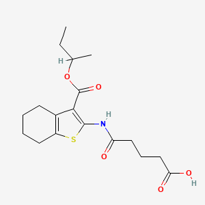 molecular formula C18H25NO5S B4278652 5-({3-[(Butan-2-yloxy)carbonyl]-4,5,6,7-tetrahydro-1-benzothiophen-2-yl}amino)-5-oxopentanoic acid 