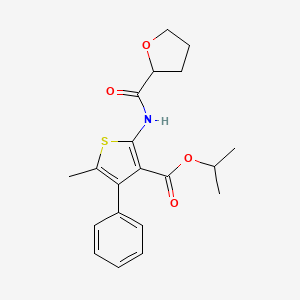 molecular formula C20H23NO4S B4278711 Propan-2-yl 5-methyl-4-phenyl-2-[(tetrahydrofuran-2-ylcarbonyl)amino]thiophene-3-carboxylate 