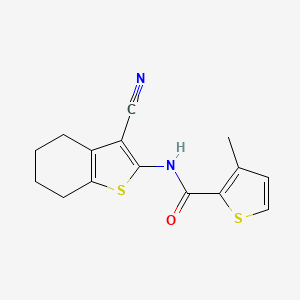 molecular formula C15H14N2OS2 B4278806 N-(3-CYANO-4,5,6,7-TETRAHYDRO-1-BENZOTHIOPHEN-2-YL)-3-METHYL-2-THIOPHENECARBOXAMIDE 