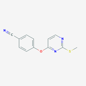 molecular formula C12H9N3OS B427882 4-{[2-(Methylsulfanyl)-4-pyrimidinyl]oxy}benzonitrile 