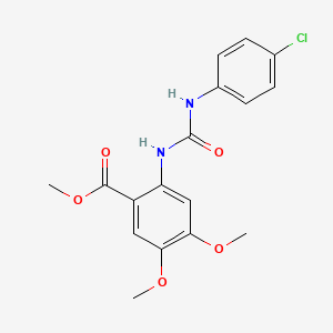 molecular formula C17H17ClN2O5 B4278834 METHYL 2-{[(4-CHLOROANILINO)CARBONYL]AMINO}-4,5-DIMETHOXYBENZOATE 