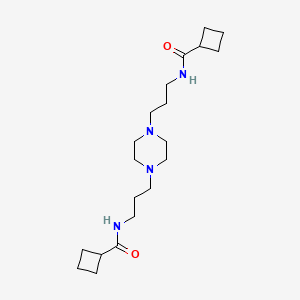 molecular formula C20H36N4O2 B4278929 N-(3-{4-[3-(CYCLOBUTYLFORMAMIDO)PROPYL]PIPERAZIN-1-YL}PROPYL)CYCLOBUTANECARBOXAMIDE 