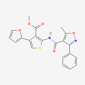 molecular formula C21H16N2O5S B4278990 methyl 4-(2-furyl)-2-{[(5-methyl-3-phenyl-4-isoxazolyl)carbonyl]amino}-3-thiophenecarboxylate 