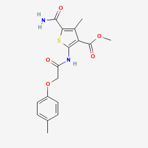 molecular formula C17H18N2O5S B4279028 METHYL 5-CARBAMOYL-4-METHYL-2-[2-(4-METHYLPHENOXY)ACETAMIDO]THIOPHENE-3-CARBOXYLATE 