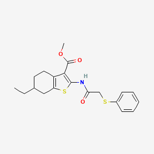 molecular formula C20H23NO3S2 B4279092 Methyl 6-ethyl-2-{[(phenylsulfanyl)acetyl]amino}-4,5,6,7-tetrahydro-1-benzothiophene-3-carboxylate 