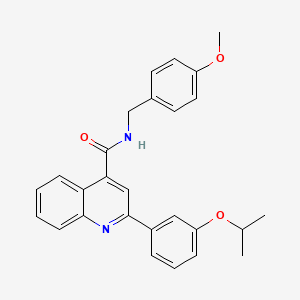 molecular formula C27H26N2O3 B4279123 N-[(4-METHOXYPHENYL)METHYL]-2-[3-(PROPAN-2-YLOXY)PHENYL]QUINOLINE-4-CARBOXAMIDE 