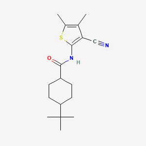 molecular formula C18H26N2OS B4279225 N-(3-CYANO-4,5-DIMETHYL-2-THIENYL)-4-(2-METHYL-2-PROPANYL)CYCLOHEXANECARBOXAMIDE 
