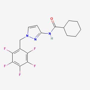 molecular formula C17H16F5N3O B4279253 N~1~-[1-(2,3,4,5,6-PENTAFLUOROBENZYL)-1H-PYRAZOL-3-YL]-1-CYCLOHEXANECARBOXAMIDE 