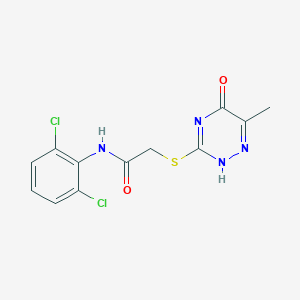 molecular formula C12H10Cl2N4O2S B427941 N-(2,6-dichlorophenyl)-2-[(6-methyl-5-oxo-4,5-dihydro-1,2,4-triazin-3-yl)sulfanyl]acetamide CAS No. 353260-76-1