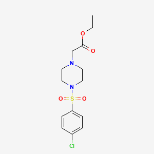 molecular formula C14H19ClN2O4S B4279453 ETHYL 2-{4-[(4-CHLOROPHENYL)SULFONYL]PIPERAZINO}ACETATE 