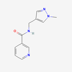molecular formula C11H12N4O B4279663 N-[(1-methyl-1H-pyrazol-4-yl)methyl]pyridine-3-carboxamide 