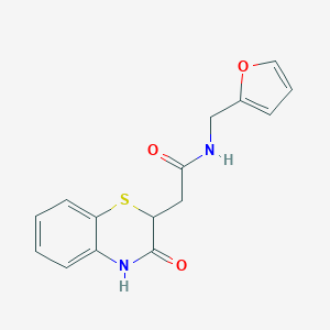 molecular formula C15H14N2O3S B427973 N-(furan-2-ylmethyl)-2-(3-oxo-4H-1,4-benzothiazin-2-yl)acetamide 