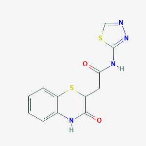 molecular formula C12H10N4O2S2 B427974 2-(3-oxo-3,4-dihydro-2H-1,4-benzothiazin-2-yl)-N-(1,3,4-thiadiazol-2-yl)acetamide CAS No. 353261-63-9
