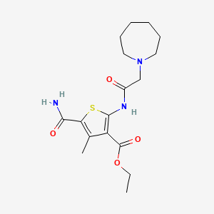 molecular formula C17H25N3O4S B4279741 ETHYL 2-[2-(AZEPAN-1-YL)ACETAMIDO]-5-CARBAMOYL-4-METHYLTHIOPHENE-3-CARBOXYLATE 
