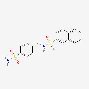 molecular formula C17H16N2O4S2 B4279749 N-[(4-sulfamoylphenyl)methyl]naphthalene-2-sulfonamide 