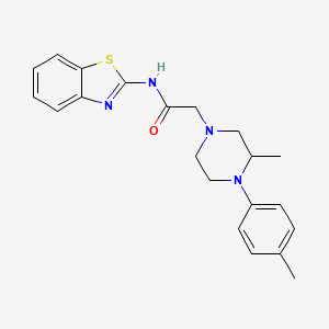 molecular formula C21H24N4OS B4279770 N-(1,3-benzothiazol-2-yl)-2-[3-methyl-4-(4-methylphenyl)piperazin-1-yl]acetamide 