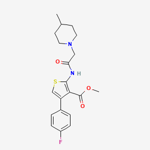 molecular formula C20H23FN2O3S B4279788 METHYL 4-(4-FLUOROPHENYL)-2-[2-(4-METHYLPIPERIDIN-1-YL)ACETAMIDO]THIOPHENE-3-CARBOXYLATE 