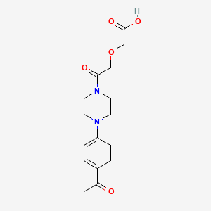 molecular formula C16H20N2O5 B4280484 2-{2-[4-(4-ACETYLPHENYL)PIPERAZINO]-2-OXOETHOXY}ACETIC ACID 