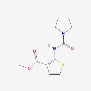 molecular formula C11H14N2O3S B4280560 Methyl 2-(pyrrolidine-1-carboxamido)thiophene-3-carboxylate 