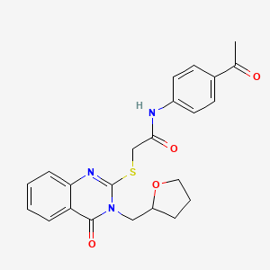 molecular formula C23H23N3O4S B4280584 N-(4-ACETYLPHENYL)-2-{[4-OXO-3-(TETRAHYDRO-2-FURANYLMETHYL)-3,4-DIHYDRO-2-QUINAZOLINYL]SULFANYL}ACETAMIDE 