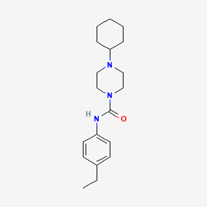 molecular formula C19H29N3O B4280696 4-cyclohexyl-N-(4-ethylphenyl)piperazine-1-carboxamide 