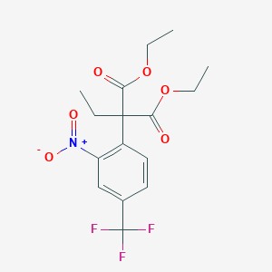 molecular formula C16H18F3NO6 B428076 Diethyl 2-ethyl-2-[2-nitro-4-(trifluoromethyl)phenyl]malonate 