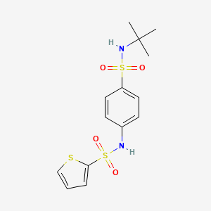 molecular formula C14H18N2O4S3 B4281145 N-[4-(tert-butylsulfamoyl)phenyl]thiophene-2-sulfonamide 