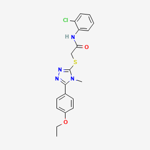 molecular formula C19H19ClN4O2S B4281174 N-(2-chlorophenyl)-2-{[5-(4-ethoxyphenyl)-4-methyl-4H-1,2,4-triazol-3-yl]sulfanyl}acetamide CAS No. 883550-14-9
