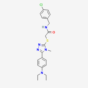 molecular formula C22H26ClN5OS B4281182 N-(4-chlorobenzyl)-2-({5-[4-(diethylamino)phenyl]-4-methyl-4H-1,2,4-triazol-3-yl}sulfanyl)acetamide 