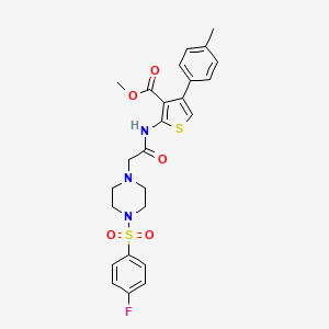 molecular formula C25H26FN3O5S2 B4281200 methyl 2-[({4-[(4-fluorophenyl)sulfonyl]piperazin-1-yl}acetyl)amino]-4-(4-methylphenyl)thiophene-3-carboxylate CAS No. 883543-03-1