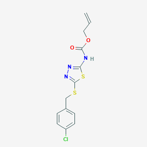 molecular formula C13H12ClN3O2S2 B428129 Allyl 5-[(4-chlorobenzyl)sulfanyl]-1,3,4-thiadiazol-2-ylcarbamate 
