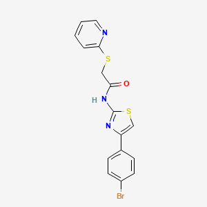 molecular formula C16H12BrN3OS2 B4281503 N-[4-(4-BROMOPHENYL)-13-THIAZOL-2-YL]-2-(PYRIDIN-2-YLSULFANYL)ACETAMIDE 