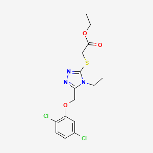 molecular formula C15H17Cl2N3O3S B4281717 ETHYL 2-({5-[(2,5-DICHLOROPHENOXY)METHYL]-4-ETHYL-4H-1,2,4-TRIAZOL-3-YL}SULFANYL)ACETATE 
