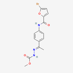 molecular formula C15H14BrN3O4 B4281743 methyl 2-(1-{4-[(5-bromo-2-furoyl)amino]phenyl}ethylidene)hydrazinecarboxylate 