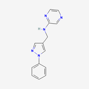 molecular formula C14H13N5 B4281849 N-[(1-phenylpyrazol-4-yl)methyl]pyrazin-2-amine 